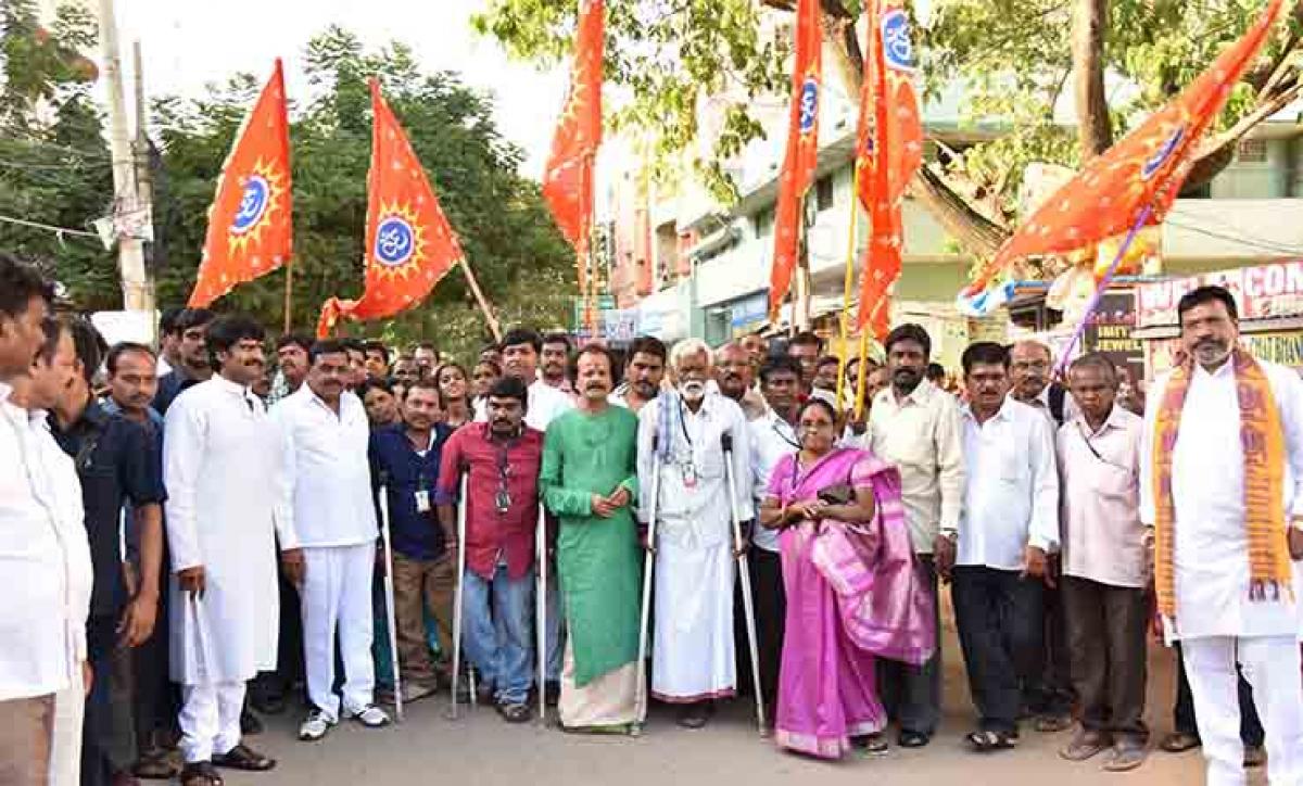 Differently-abled on a padayatra to Tirupati